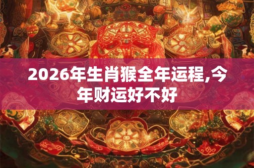 2026年生肖猴全年运程,今年财运好不好