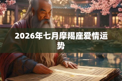 2026年七月摩羯座爱情运势