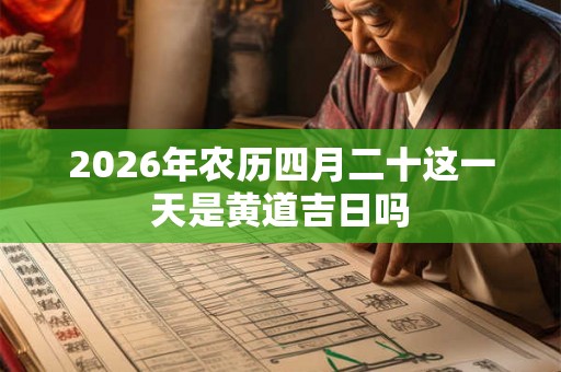 2026年农历四月二十这一天是黄道吉日吗