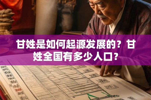 甘姓是如何起源发展的？甘姓全国有多少人口？