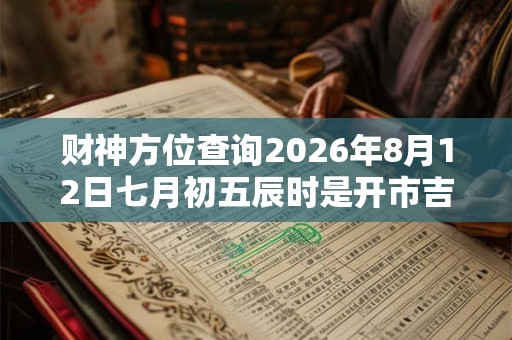财神方位查询2026年8月12日七月初五辰时是开市吉时