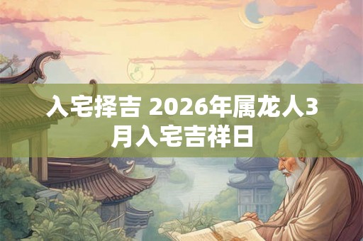 入宅择吉 2026年属龙人3月入宅吉祥日