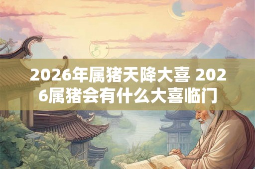 2026年属猪天降大喜 2026属猪会有什么大喜临门