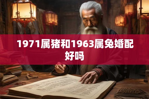1971属猪和1963属兔婚配好吗