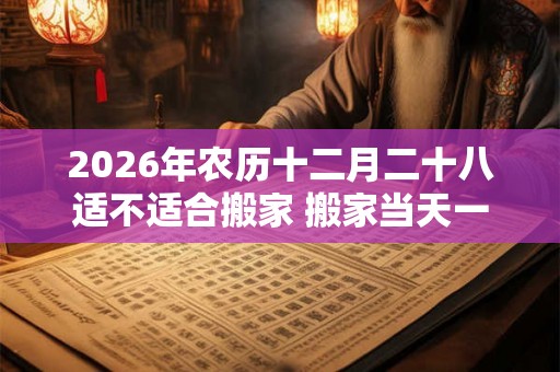 2026年农历十二月二十八适不适合搬家 搬家当天一定要入住吗
