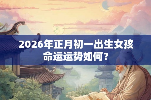 2026年正月初一出生女孩命运运势如何？