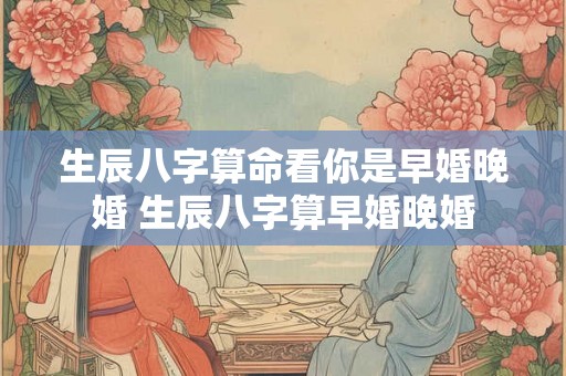 生辰八字算命看你是早婚晚婚 生辰八字算早婚晚婚