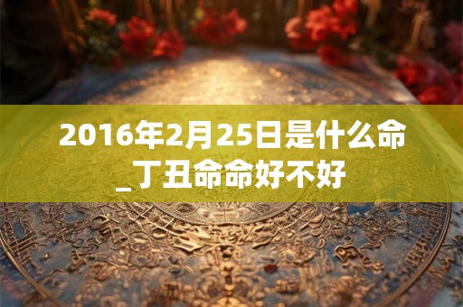 2016年2月25日是什么命_丁丑命命好不好