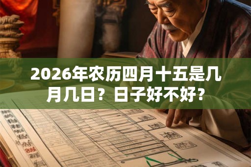2026年农历四月十五是几月几日？日子好不好？