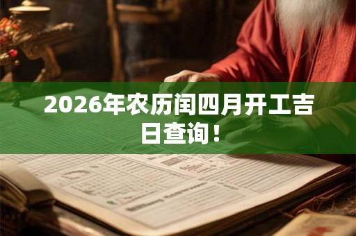 2026年农历闰四月开工吉日查询！