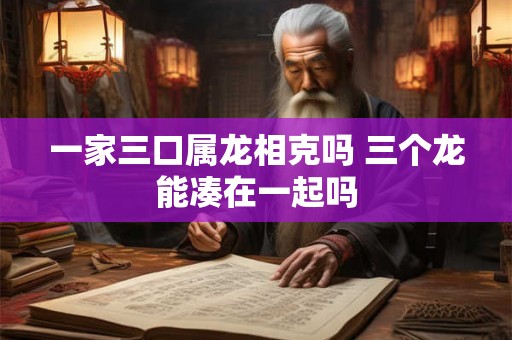 一家三口属龙相克吗 三个龙能凑在一起吗