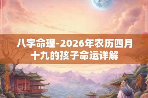 八字命理-2026年农历四月十九的孩子命运详解 八字命理-2026年农历四月十九的孩子命运详解