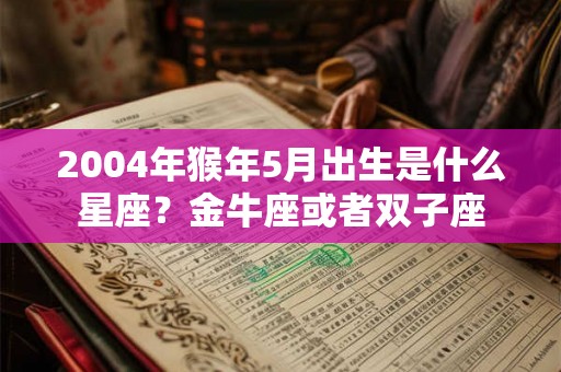 2004年猴年5月出生是什么星座?金牛座或者双子座 2004年猴年5月出生是什么星座?金牛座或者双子座