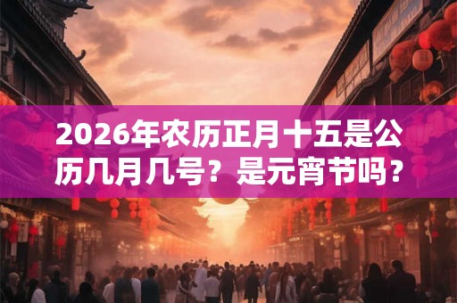 2026年农历正月十五是公历几月几号？是元宵节吗？