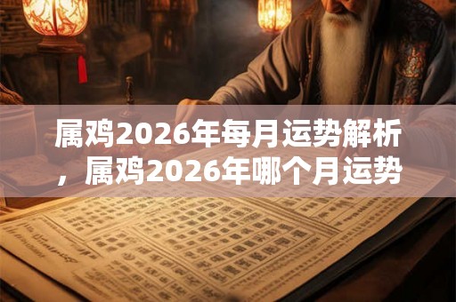属鸡2026年每月运势解析，属鸡2026年哪个月运势最好？
