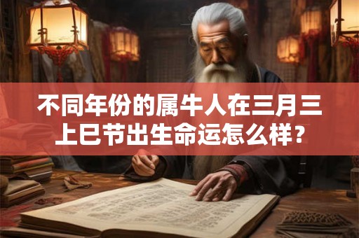 不同年份的属牛人在三月三上巳节出生命运怎么样？