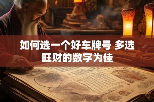 如何选一个好车牌号 多选旺财的数字为佳