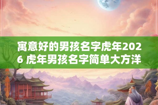 寓意好的男孩名字虎年2026 虎年男孩名字简单大方洋气 寓意好的男孩名字虎年2026 虎年男孩名字简单大方洋气