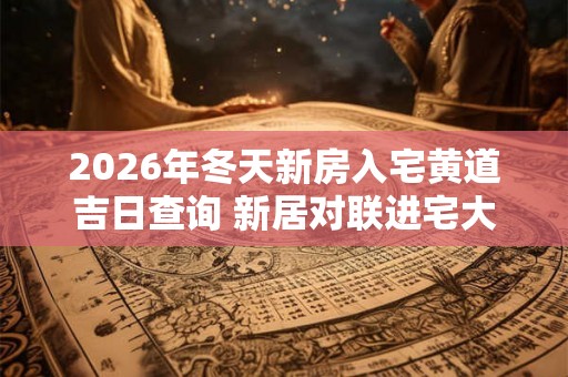 2026年冬天新房入宅黄道吉日查询 新居对联进宅大吉