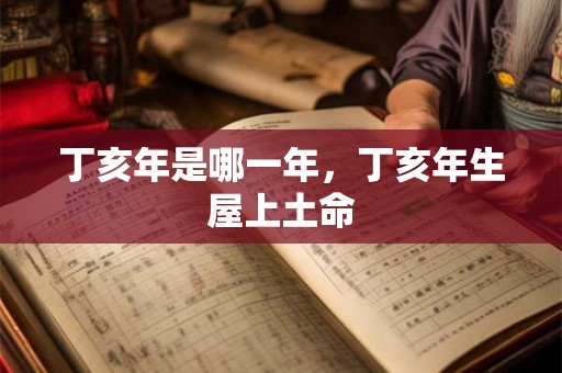 丁亥年是哪一年，丁亥年生屋上土命