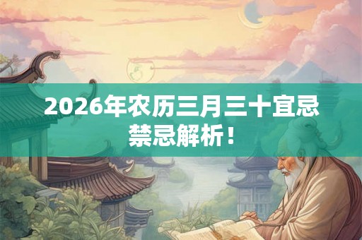 2026年农历三月三十宜忌禁忌解析！