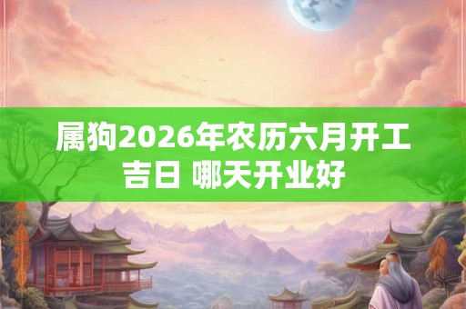 属狗2026年农历六月开工吉日 哪天开业好