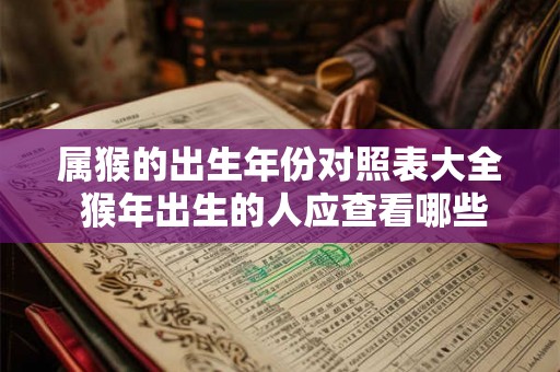 属猴的出生年份对照表大全 猴年出生的人应查看哪些年份 属猴的出生年份对照表大全 猴年出生的人应查看哪些年份