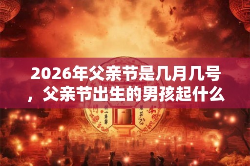 2026年父亲节是几月几号，父亲节出生的男孩起什么名字合适