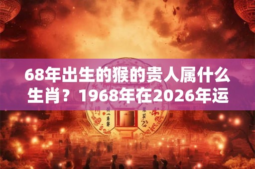 68年出生的猴的贵人属什么生肖？1968年在2026年运气好吗？