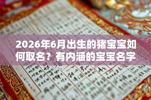 2026年6月出生的猪宝宝如何取名？有内涵的宝宝名字推荐