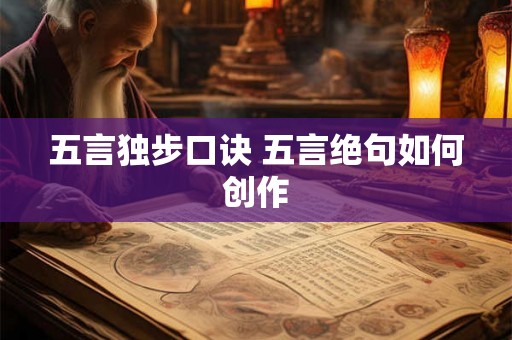 五言独步口诀 五言绝句如何创作 五言独步口诀 五言绝句如何创作