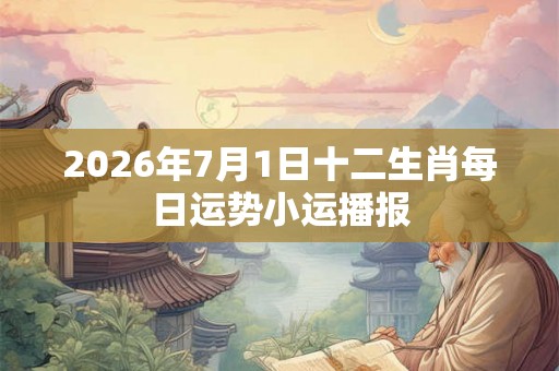 2026年7月1日十二生肖每日运势小运播报