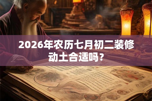 2026年农历七月初二装修动土合适吗？