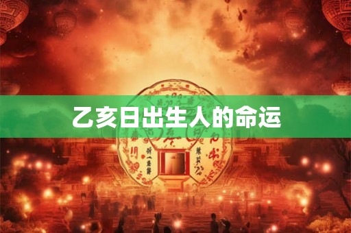 乙亥日出生人的命运