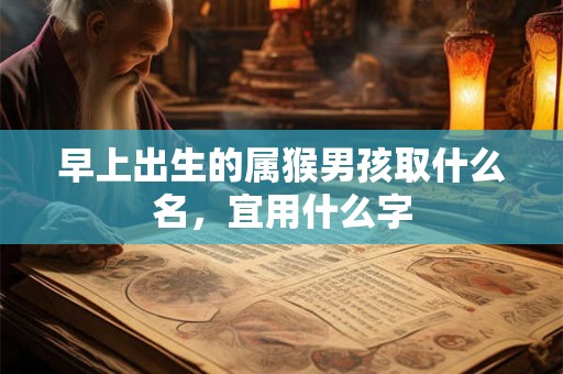 早上出生的属猴男孩取什么名，宜用什么字
