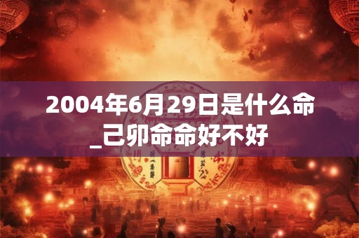 2004年6月29日是什么命_己卯命命好不好