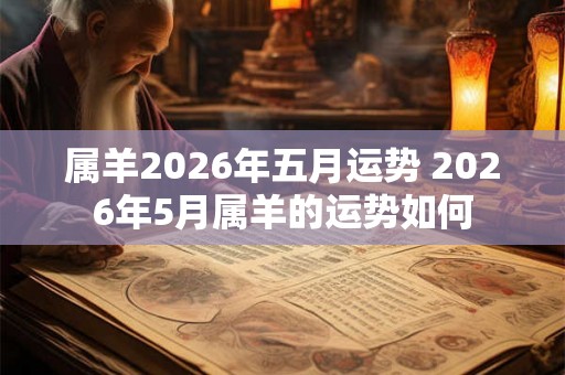 属羊2026年五月运势 2026年5月属羊的运势如何