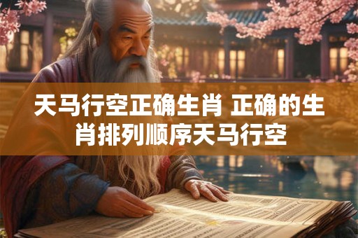 天马行空正确生肖 正确的生肖排列顺序天马行空