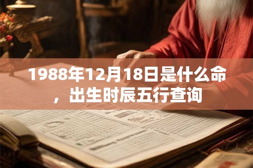 1988年12月18日是什么命，出生时辰五行查询