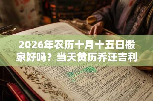 2026年农历十月十五日搬家好吗？当天黄历乔迁吉利吗