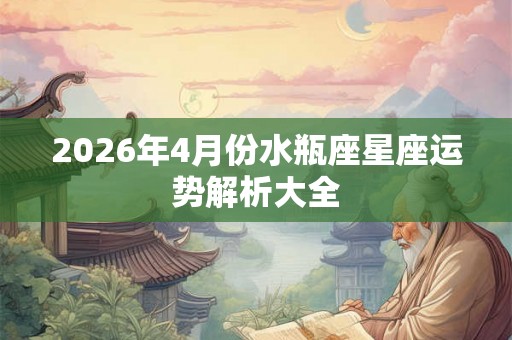 2026年4月份水瓶座星座运势解析大全