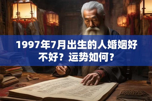 1997年7月出生的人婚姻好不好？运势如何？