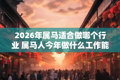 2026年属马适合做哪个行业 属马人今年做什么工作能发财 2026年属马适合做哪个行业 属马人今年做什么工作能发财