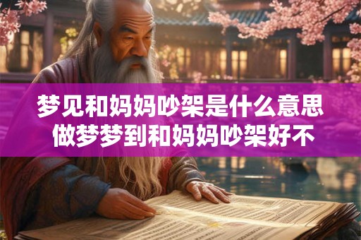 梦见和妈妈吵架是什么意思 做梦梦到和妈妈吵架好不好