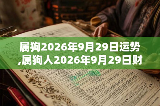 属狗2026年9月29日运势,属狗人2026年9月29日财运,生肖狗2026年9月29日运势