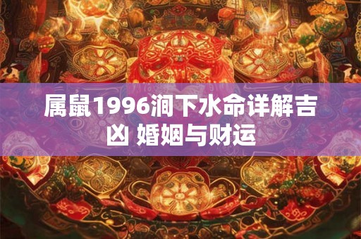 属鼠1996涧下水命详解吉凶 婚姻与财运