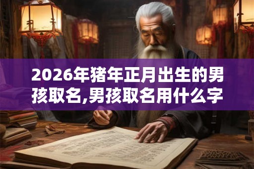 2026年猪年正月出生的男孩取名,男孩取名用什么字好听？