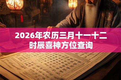 2026年农历三月十一十二时辰喜神方位查询 2026年农历三月十一十二时辰喜神方位查询