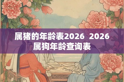 属猪的年龄表2026  2026属狗年龄查询表