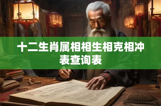 十二生肖属相相生相克相冲表查询表 十二生肖属相相生相克相冲表查询表